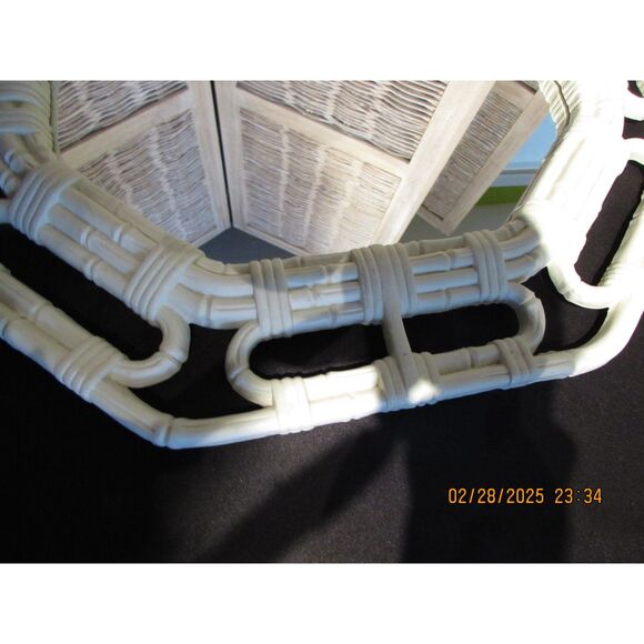 Homco faux rattan vintage wall mirror white gallery wall - Picture 3 of 7